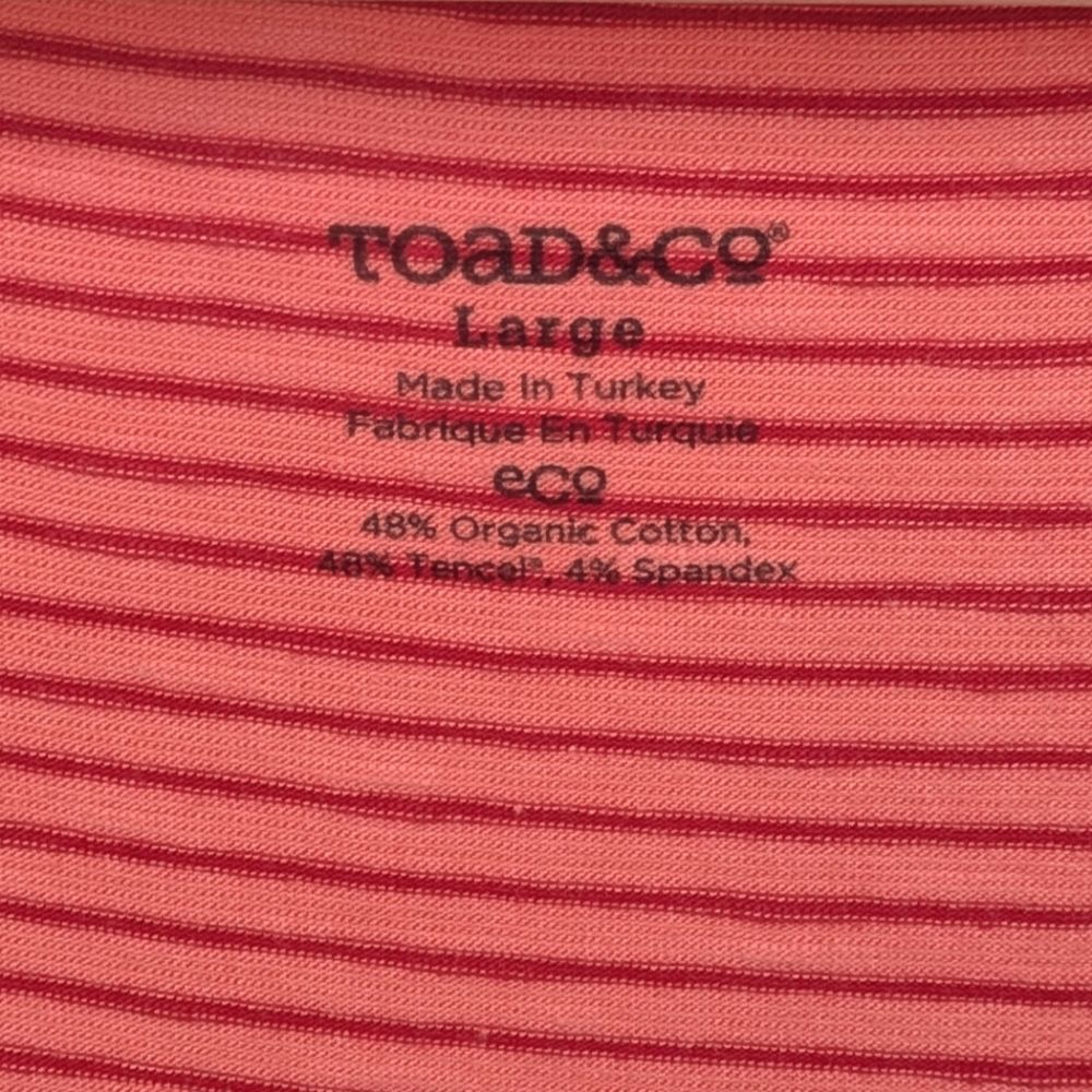 Toad&Co Nena Stripe Dress Short Sleeve Orange Large - Picture 3 of 9